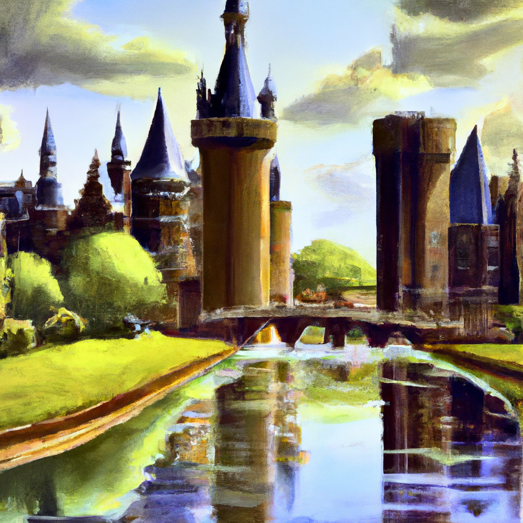 Embrace the charm of oil paintings to capture the allure of canal art and castle.