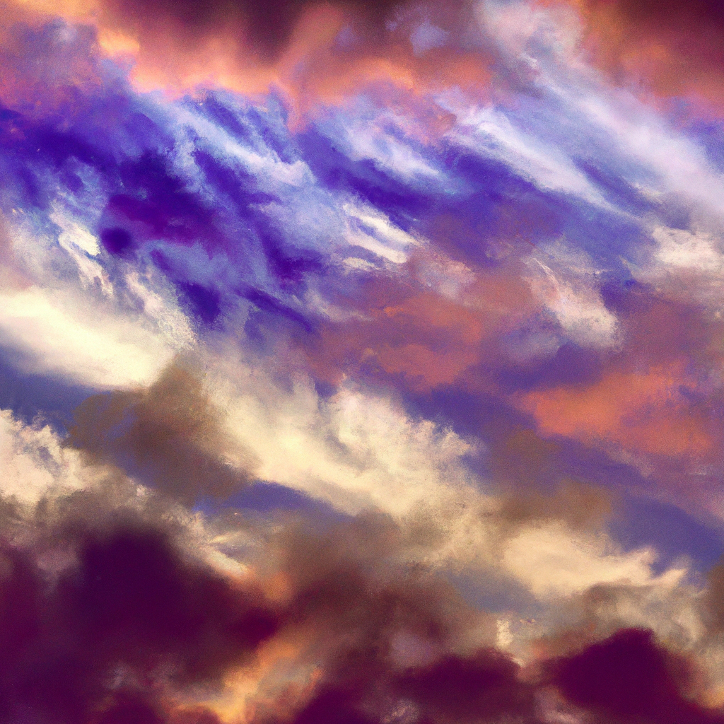 Dreamy pastels blend together in a sunset on the horizon.