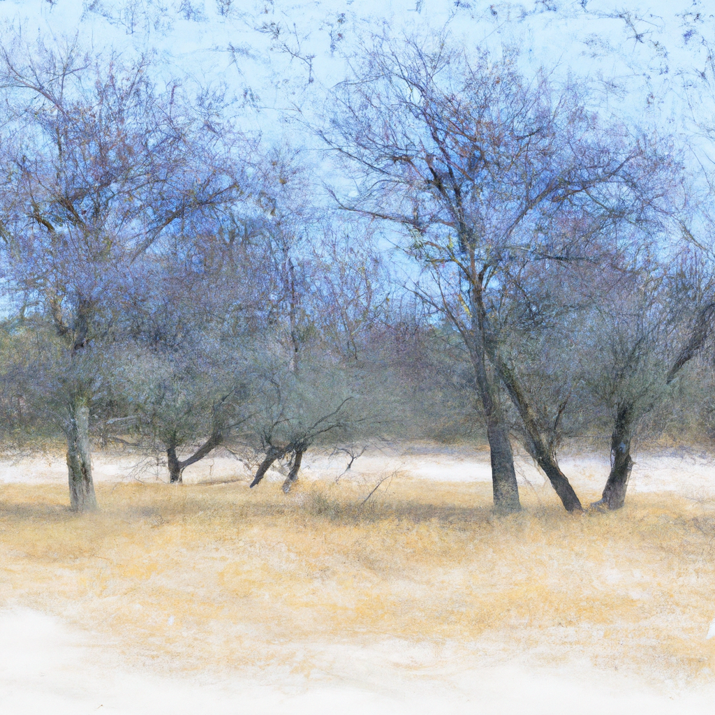 Trees provide visual interest, depth, and balance in landscape drawings.