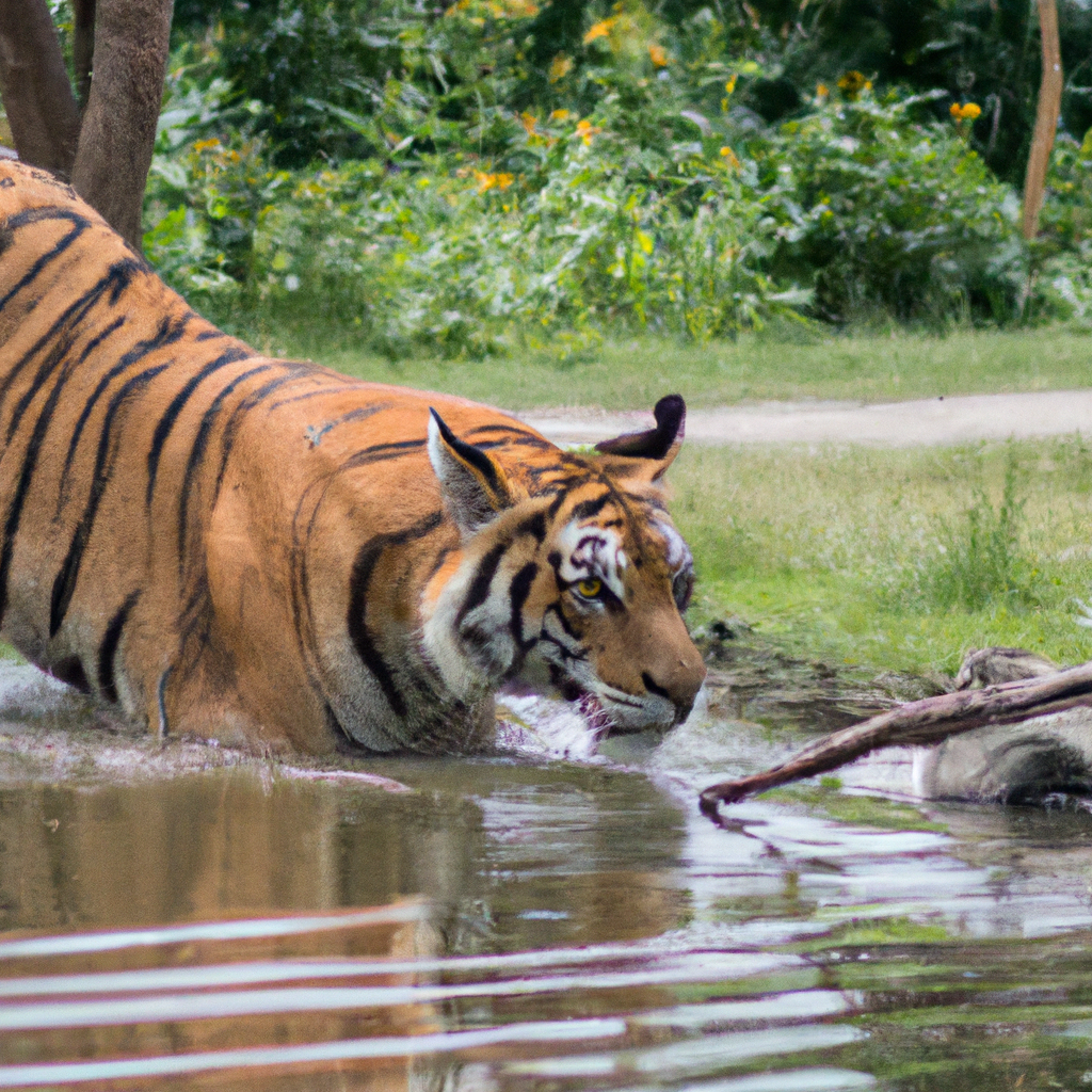 Tigers are solitary predators with powerful muscles and sharp claws.