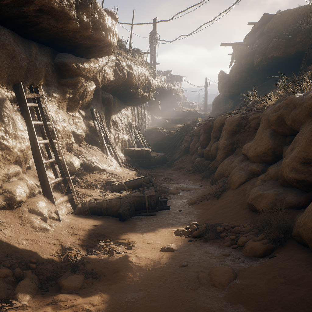 In the muddy trenches, soldiers faced constant danger and horror.