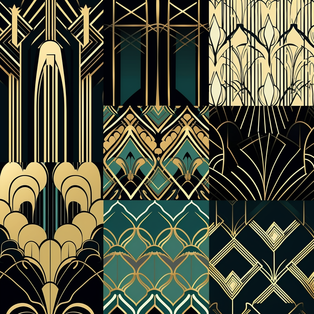 Contemporary fashion, abstract art deco.