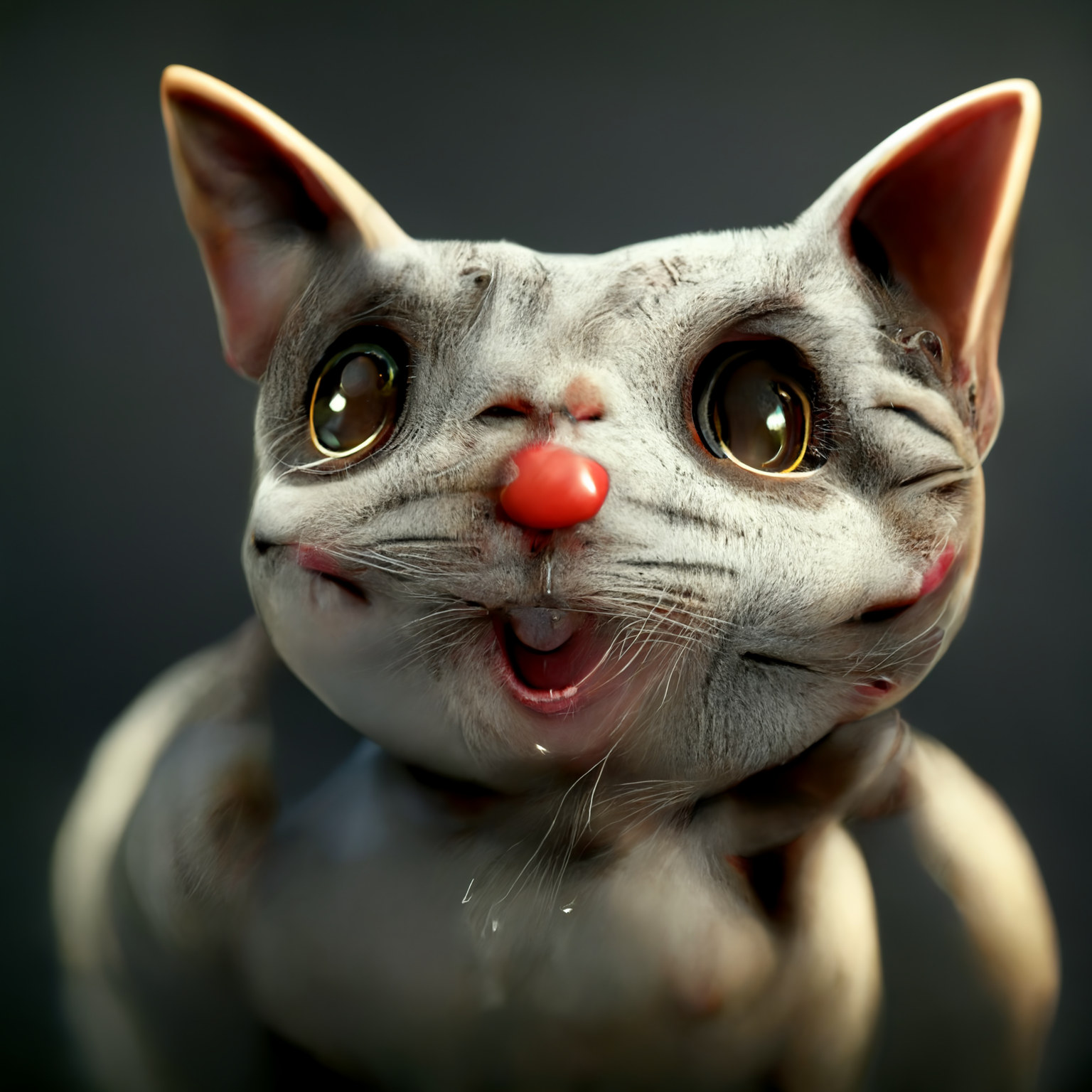 Red nosed cat.