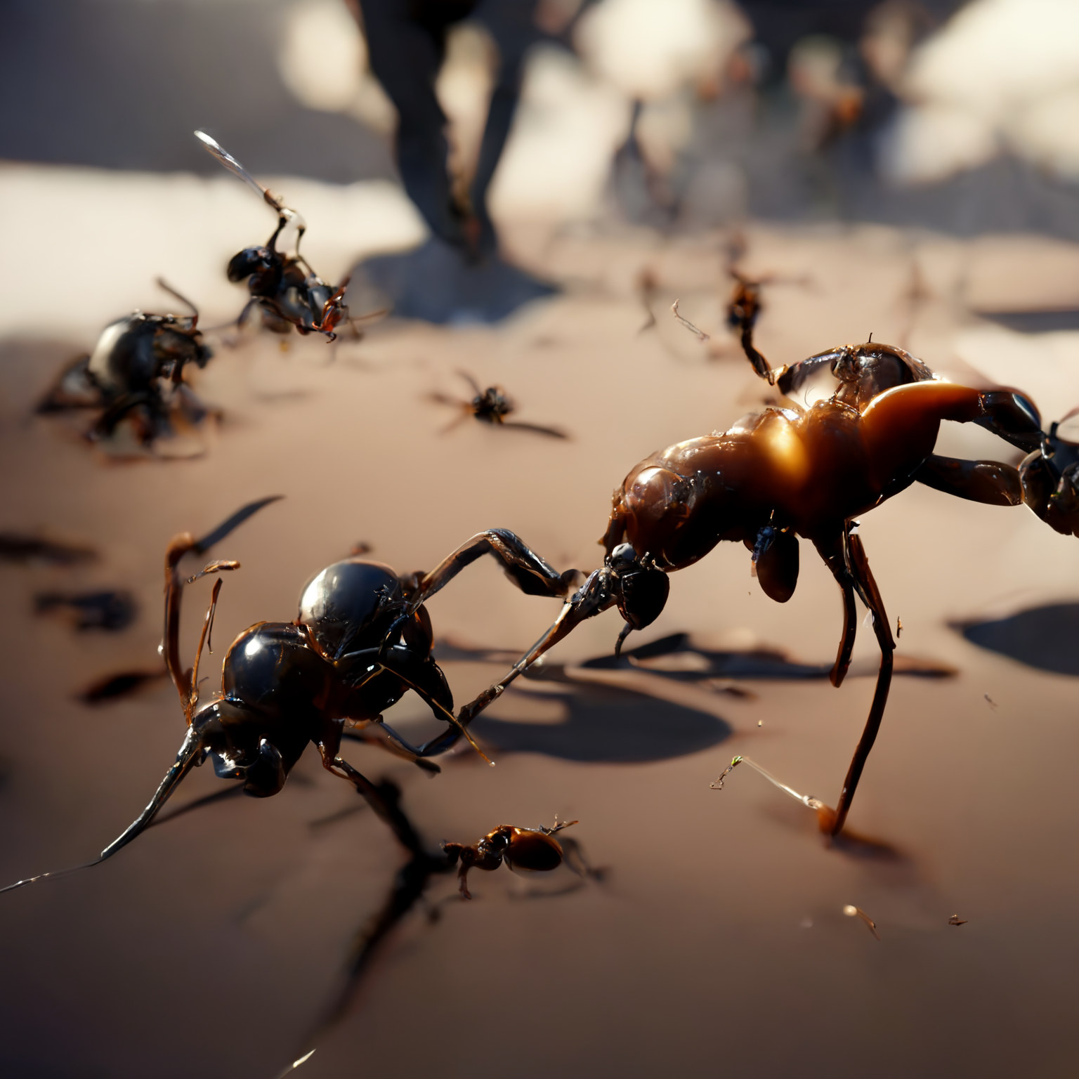 Insects doing battle.