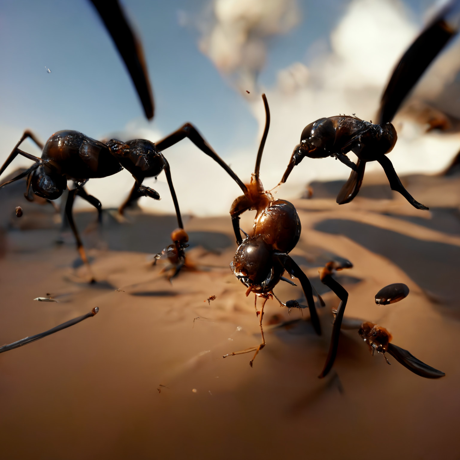 Two ants finish off the enemy.