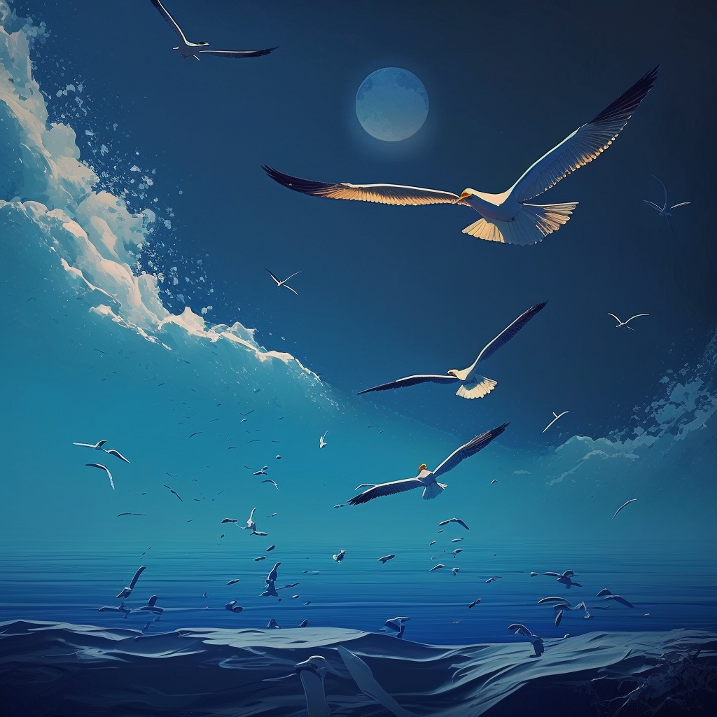 Flying in a cloudy sky