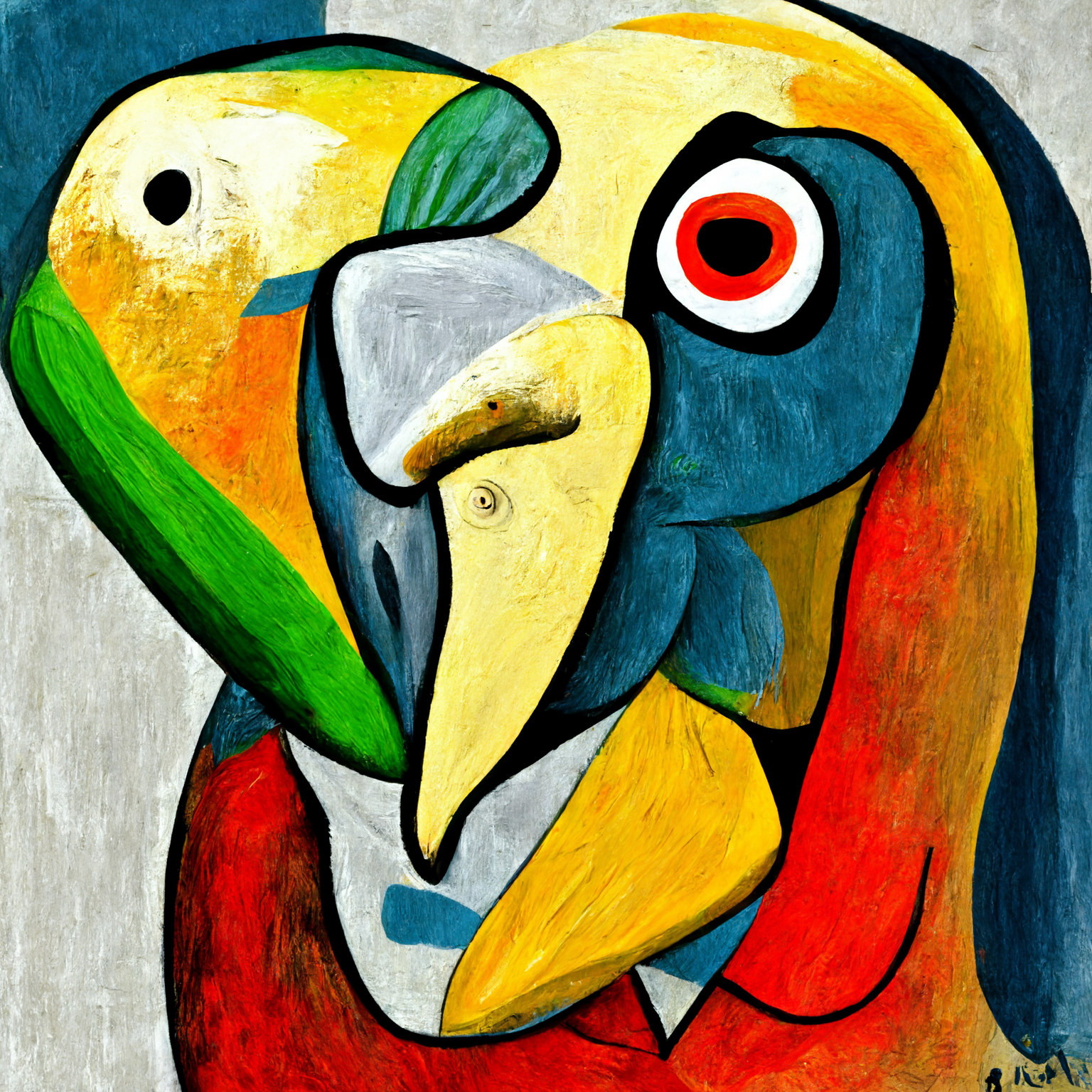 A blend of two parrots together.