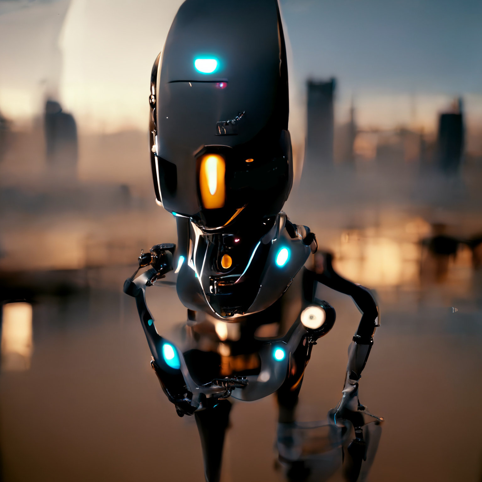 This robot actually looks like he has a small weapon.