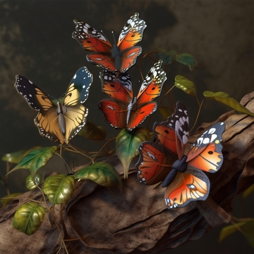  Butterflies sipped the nectar