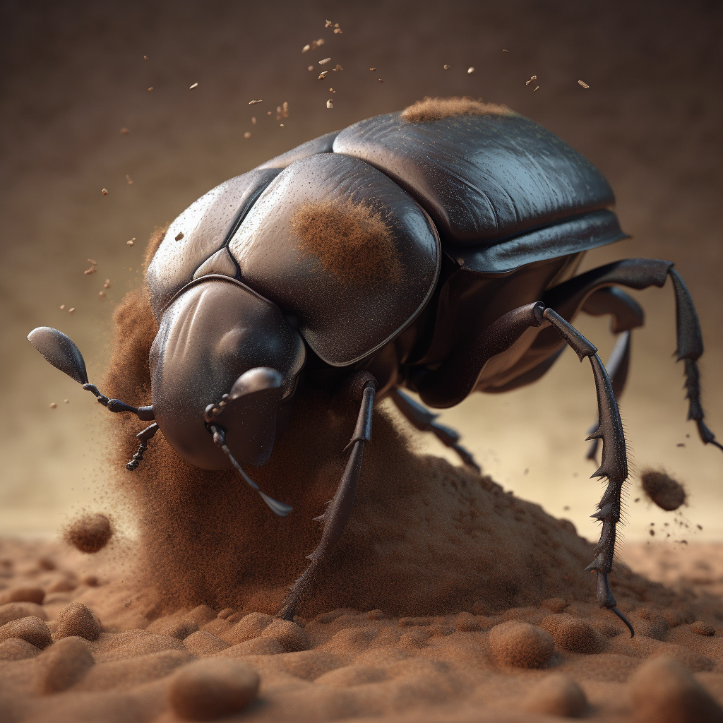 Lowly dung beetle