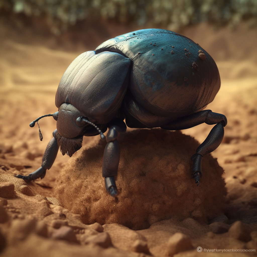 Humble work as a dung beetle