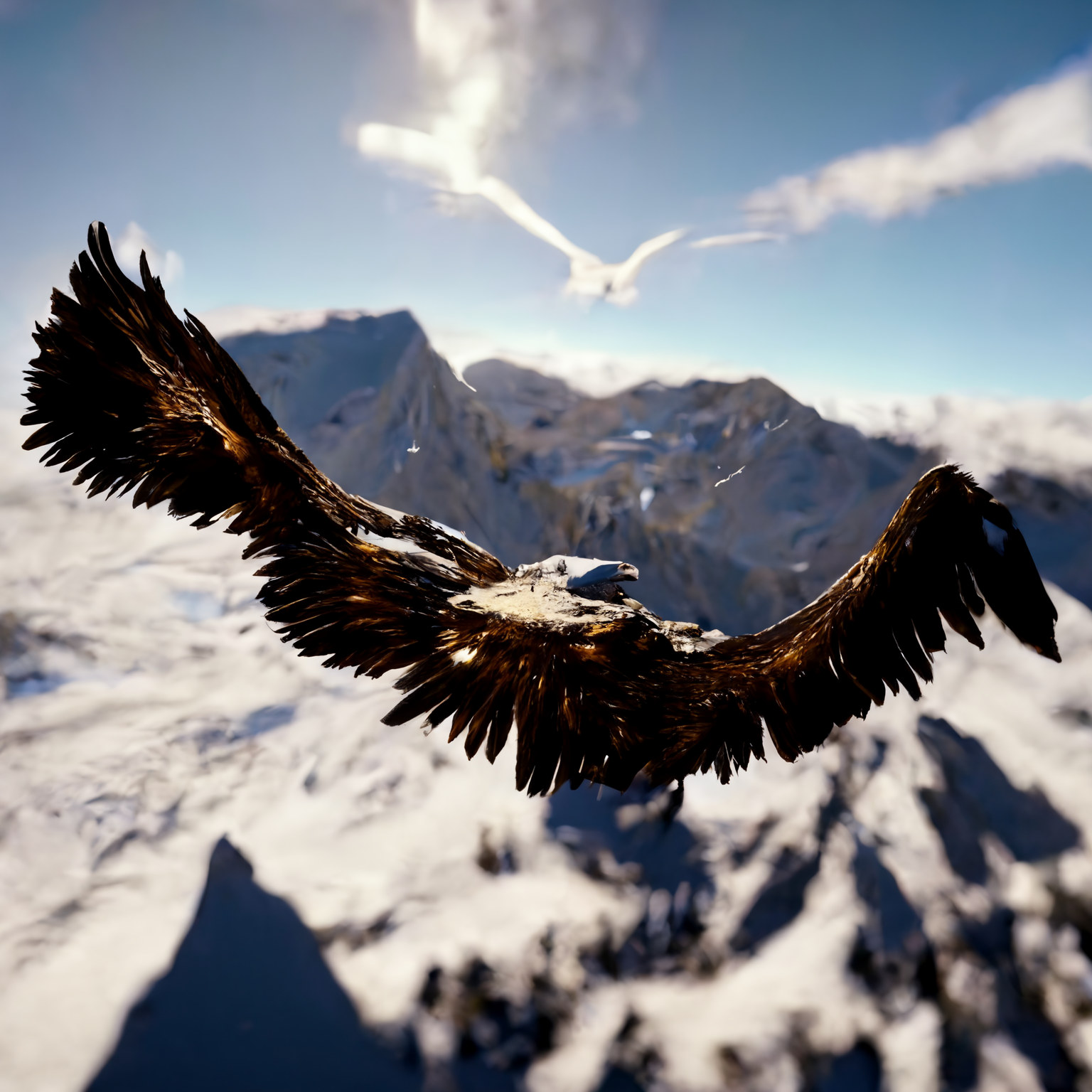 Flying towards the sun.