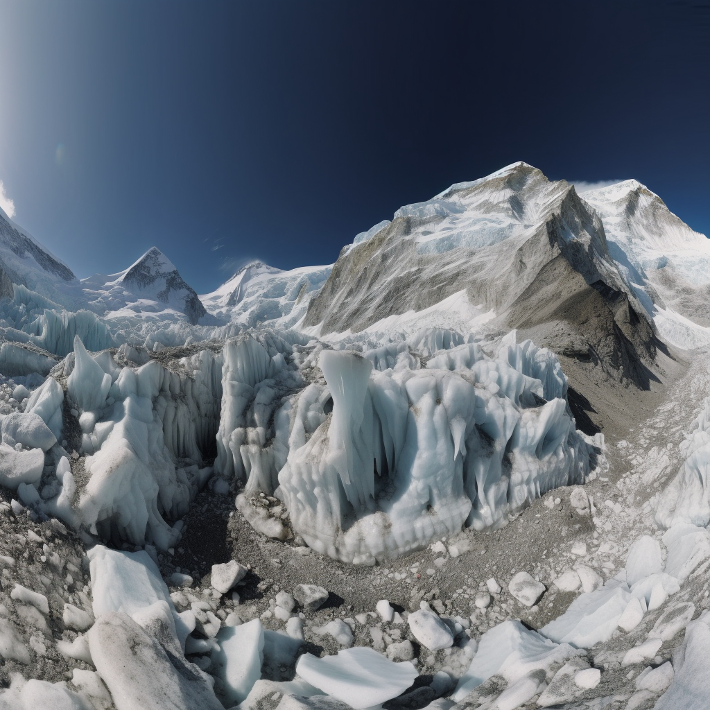 Ice towers, called seracs