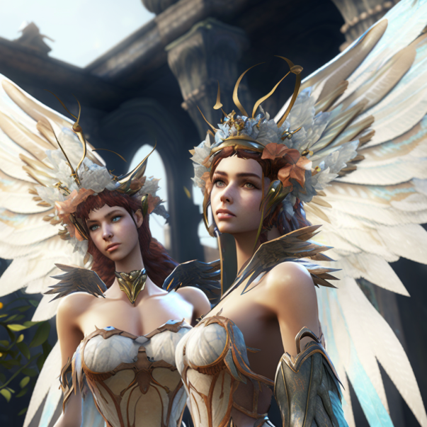 Cool fairies dressed in white