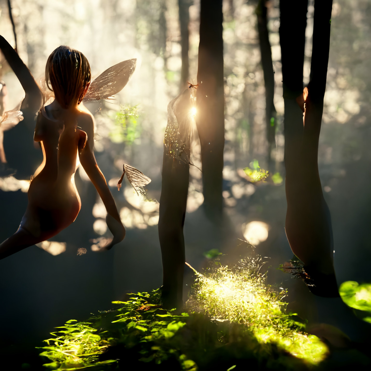 Fairy sitting in a tree.