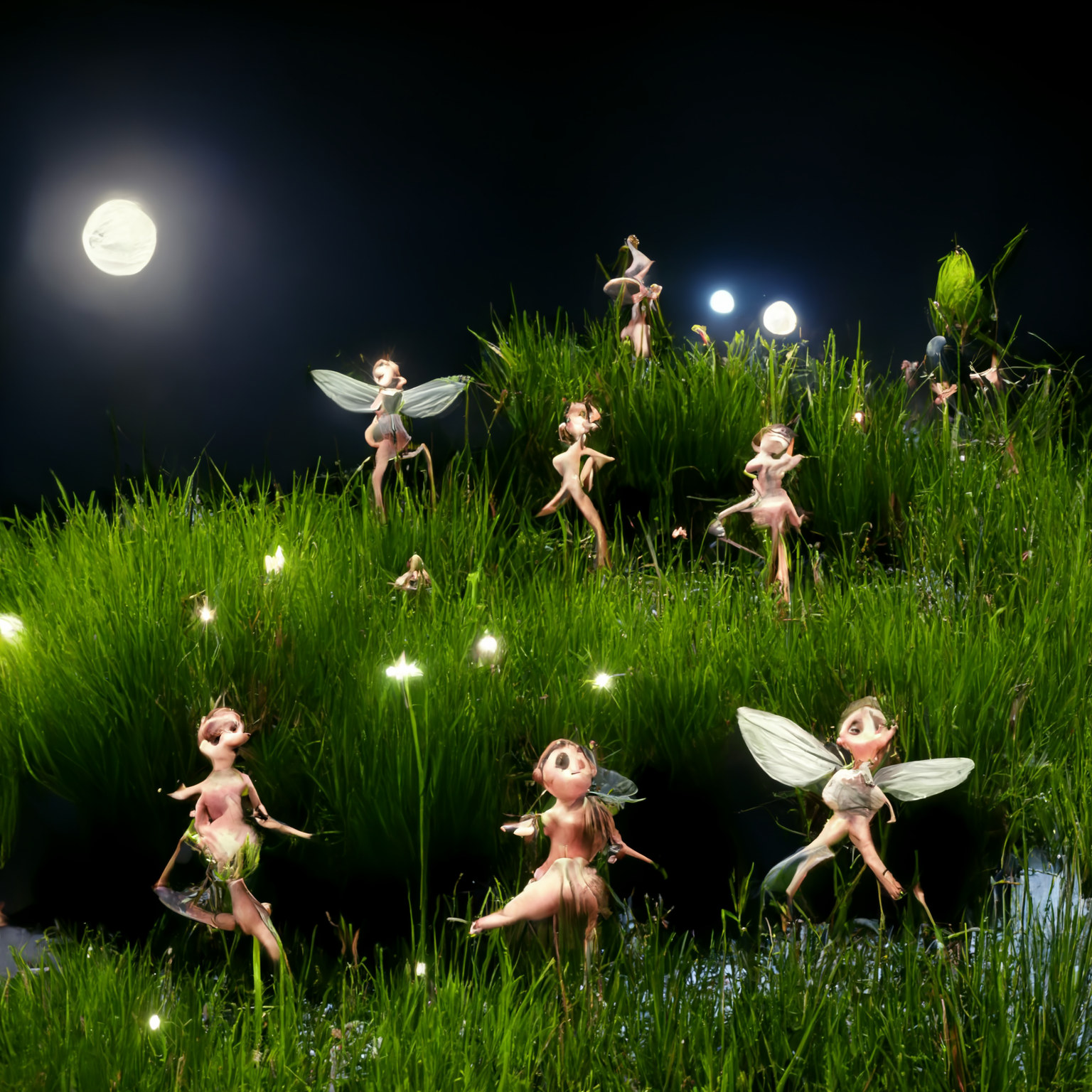 Moon and fairy art.