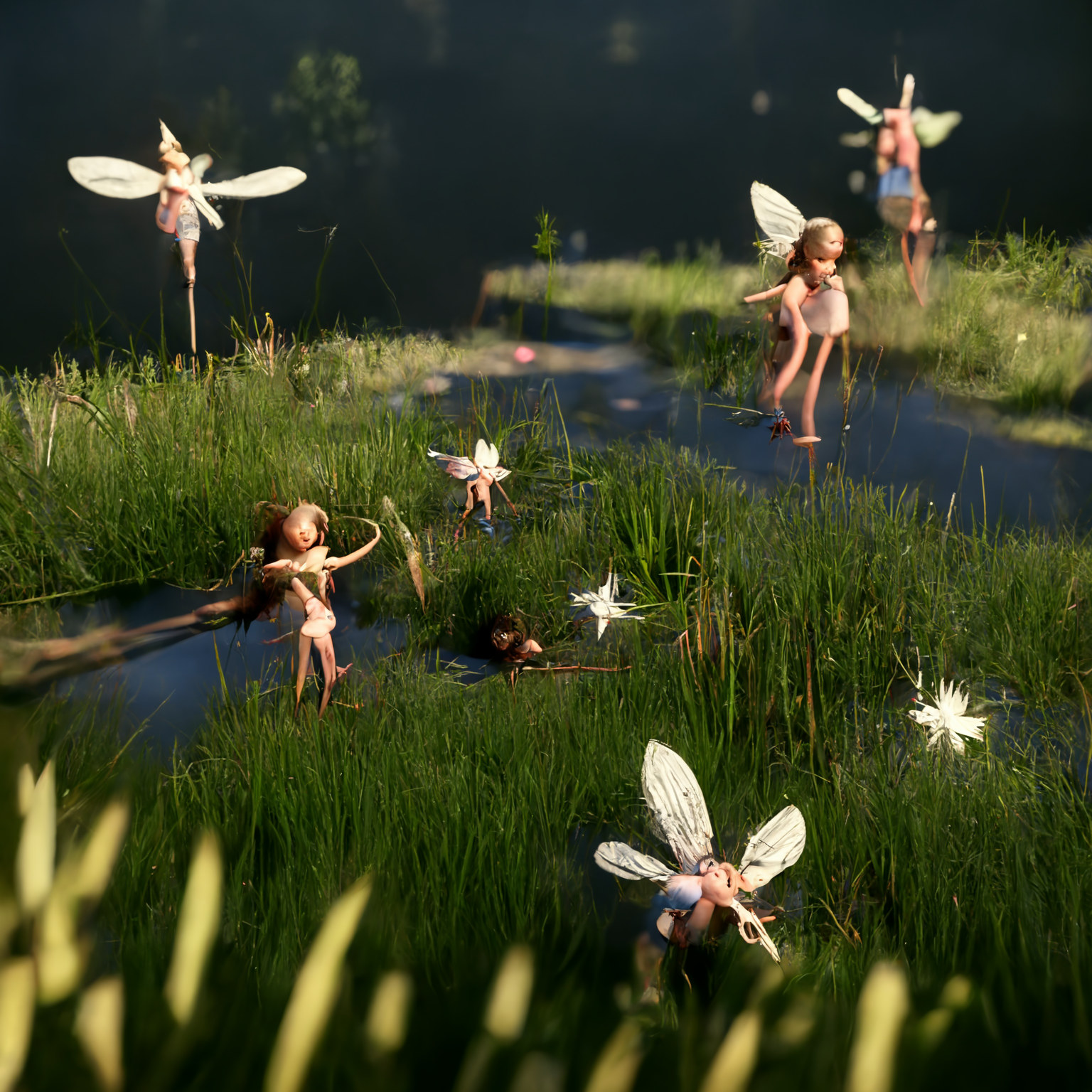 Fairy and the river scene art.