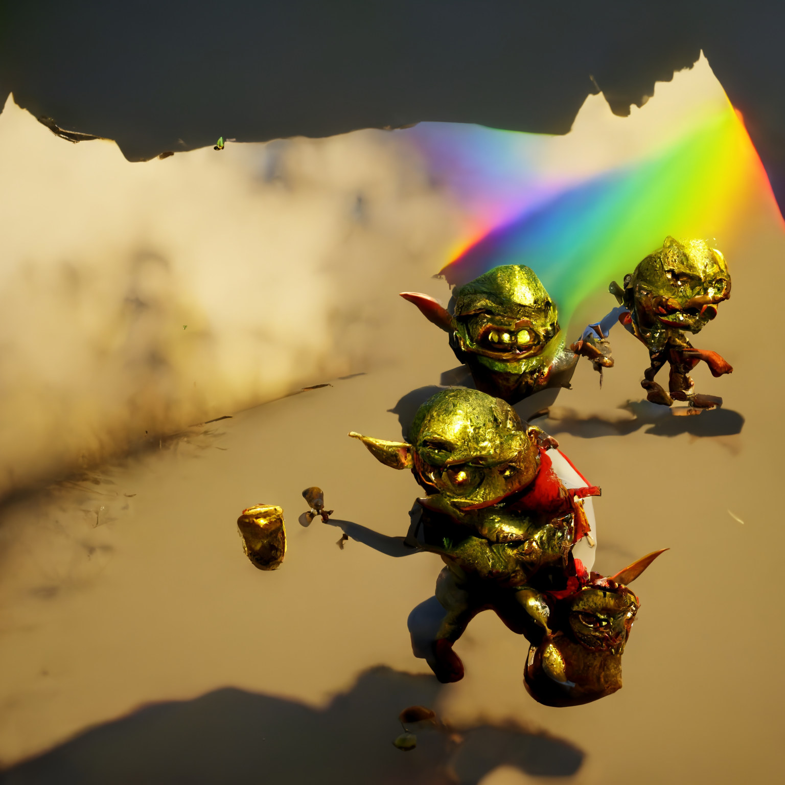 Goblins running away with their loot.