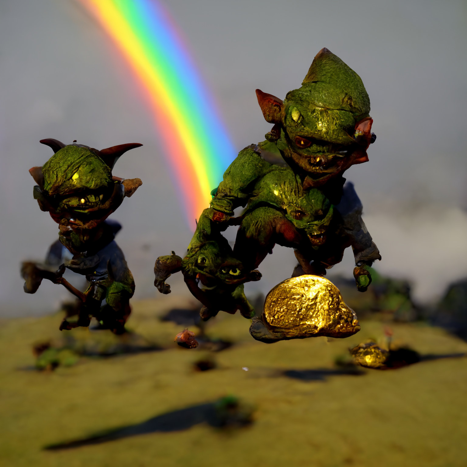 Stealing the golden stash at the end of the rainbow.