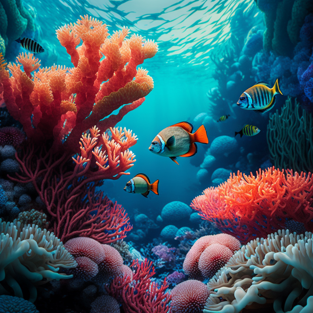 Fish in the coral.