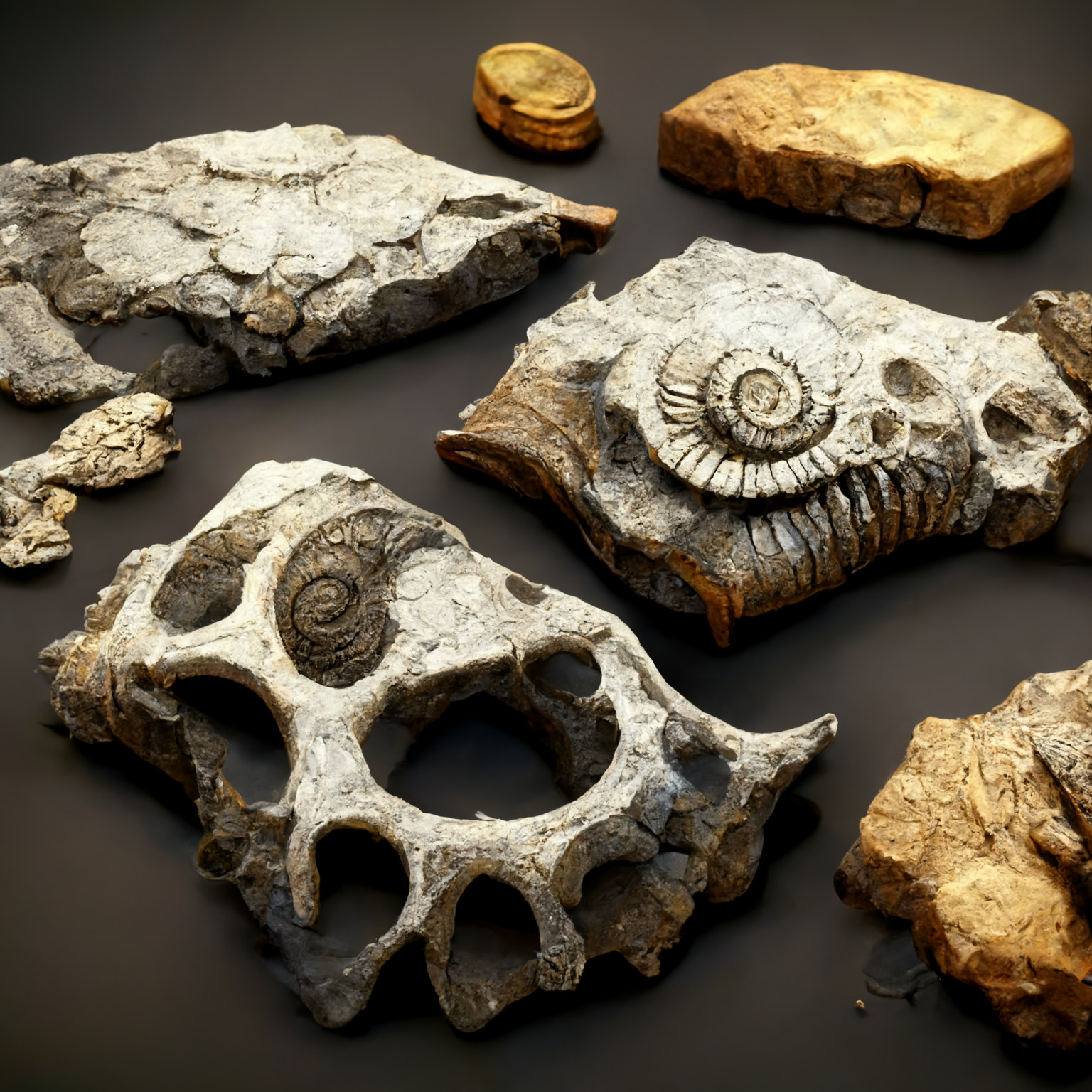 Unidentified shapes in the rocks.