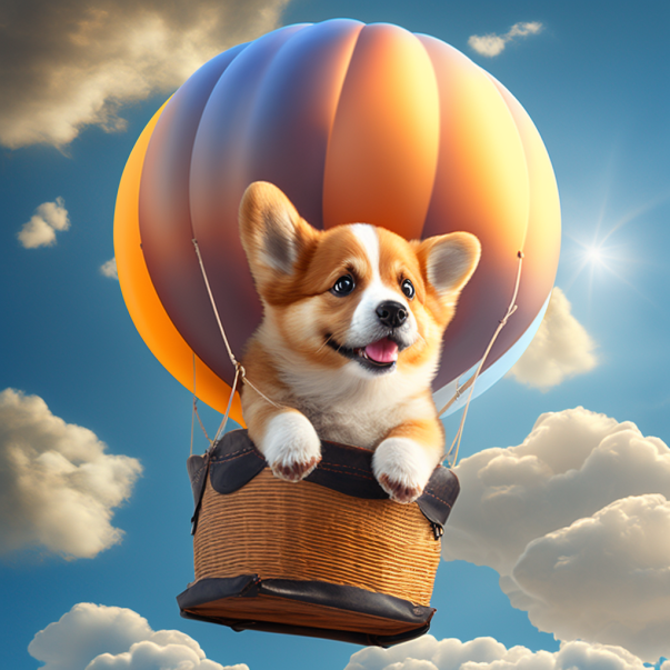 Happy Dog in the sky