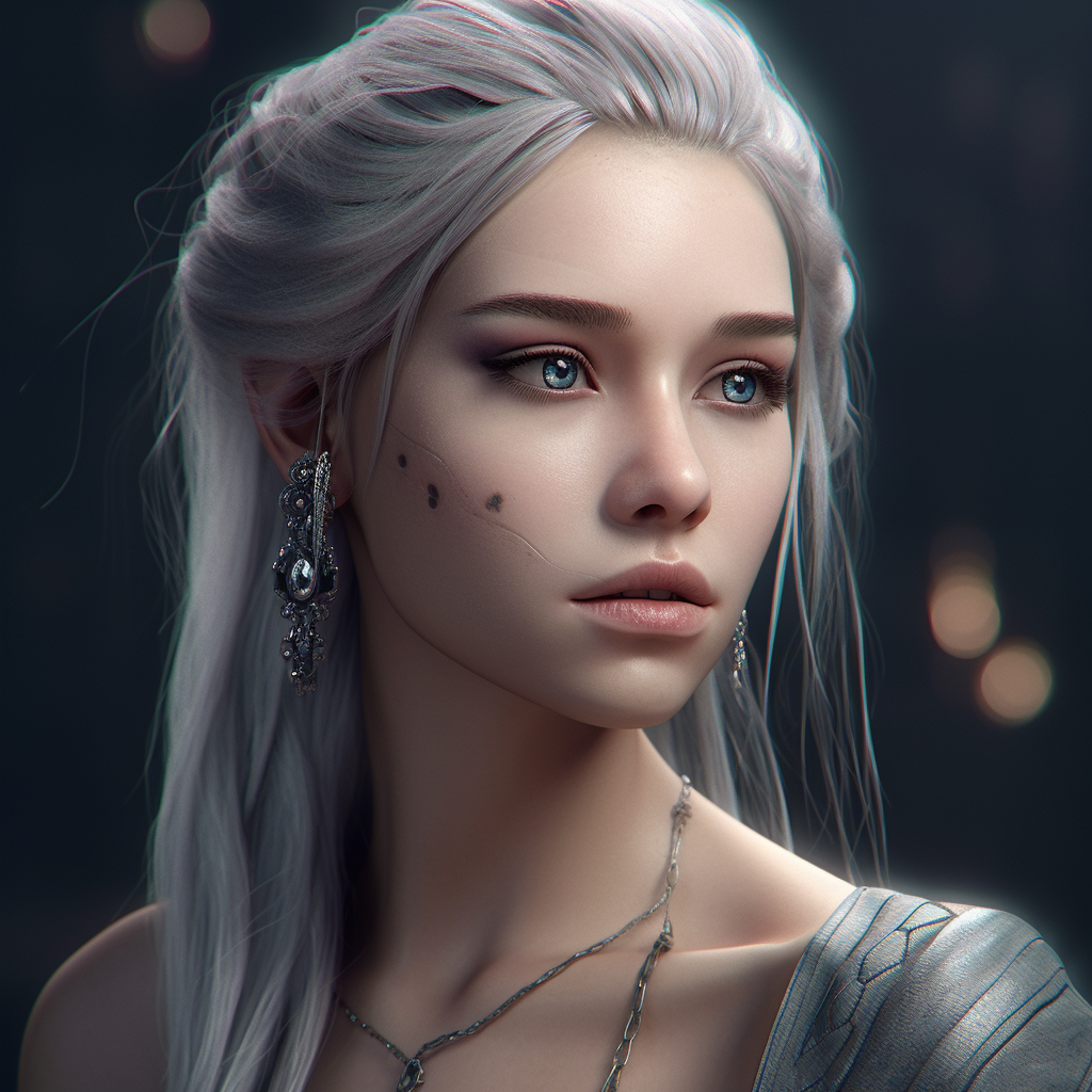 Beautiful fantasy humanoid has become a symbol of power