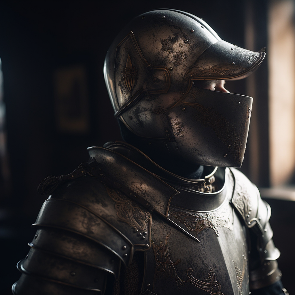 Knights were equipped with heavy armor