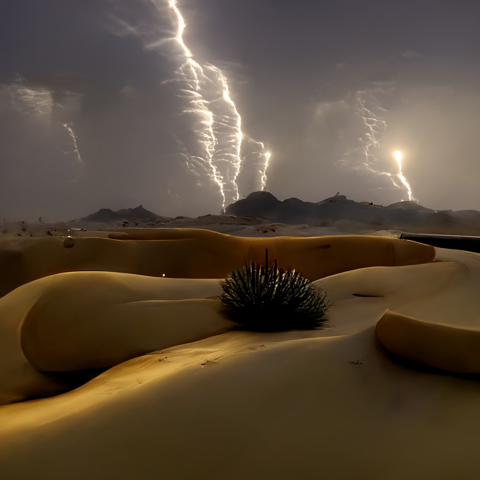 Lightning reflecting off clouds.