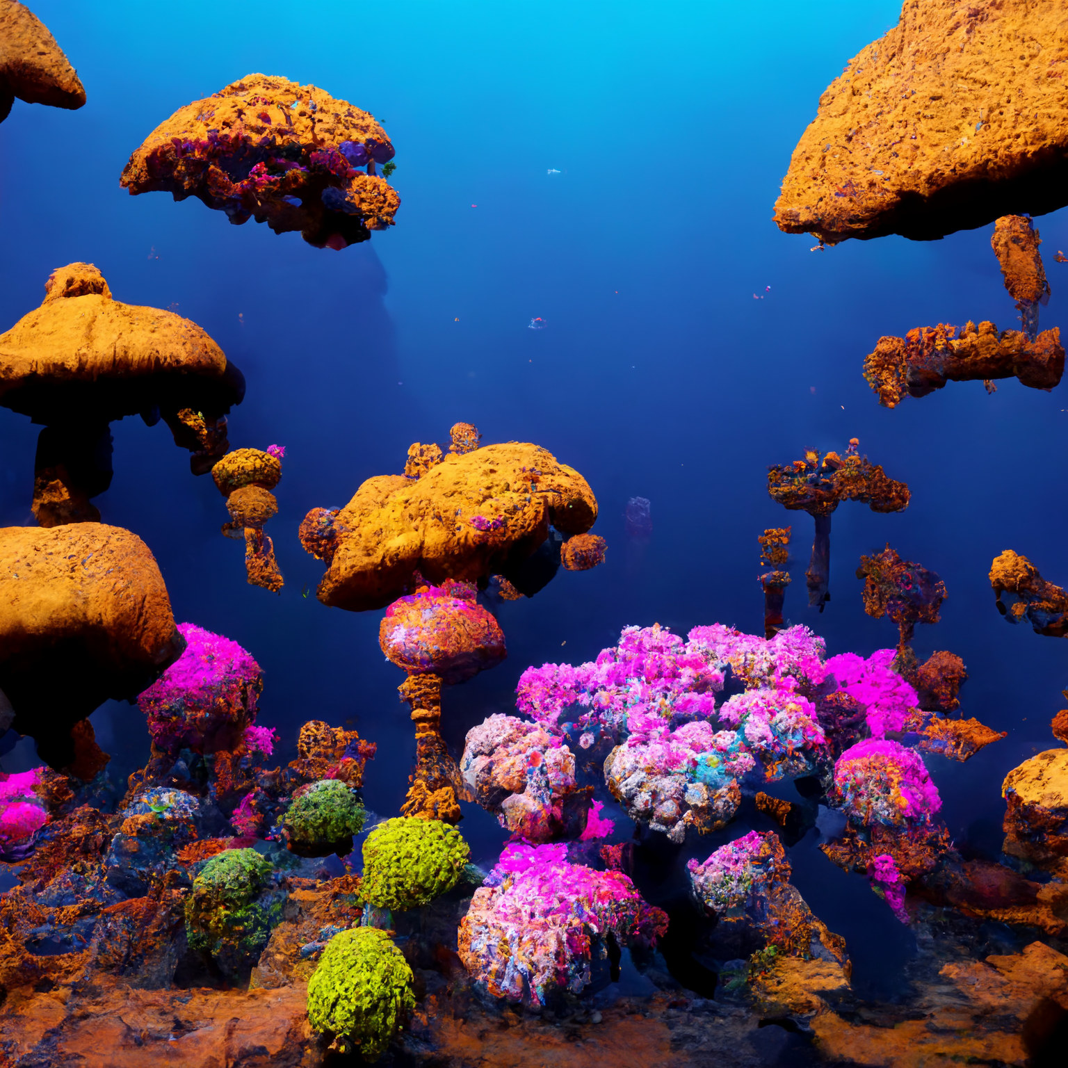 Floating ocean sponges have broken away.