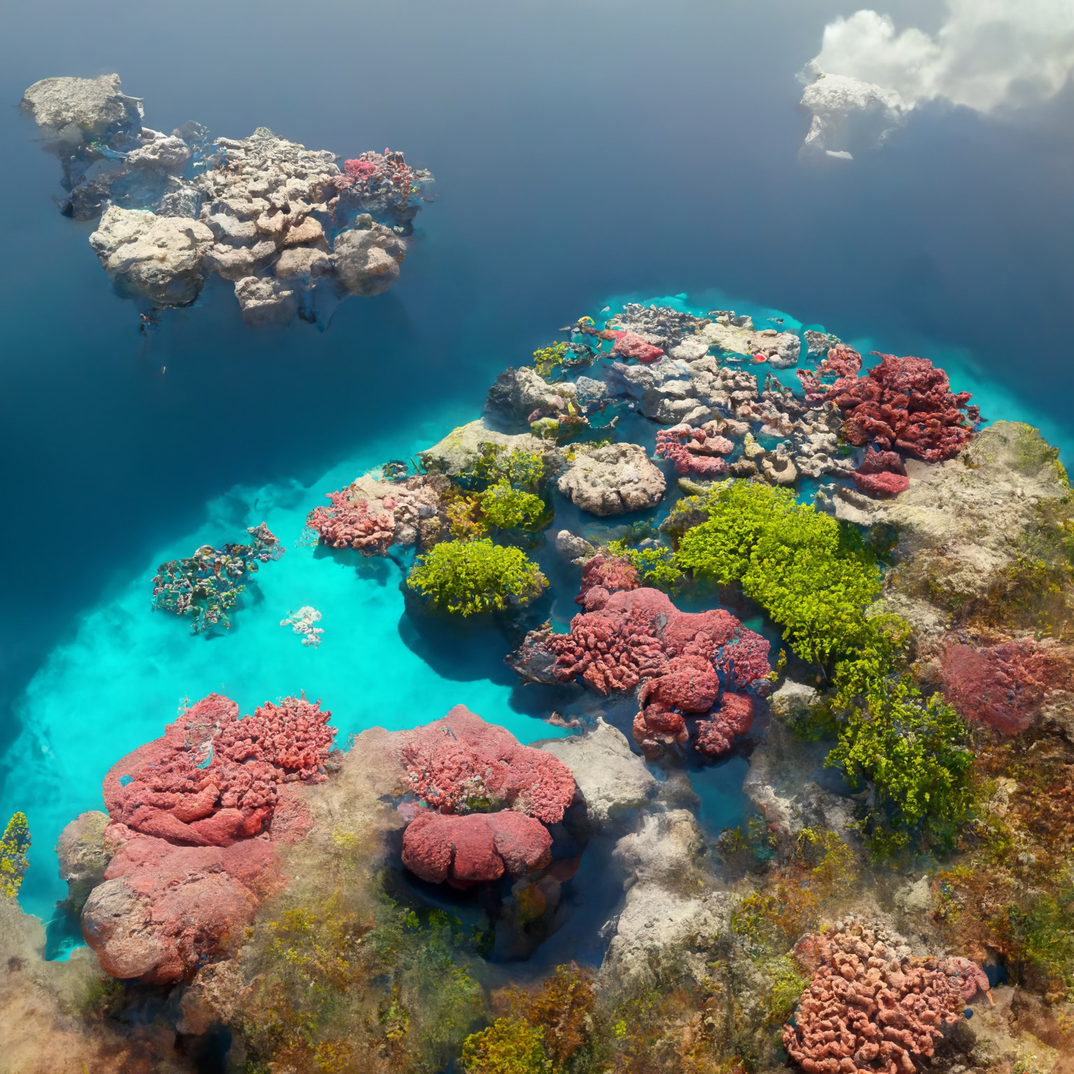 A desert island view.