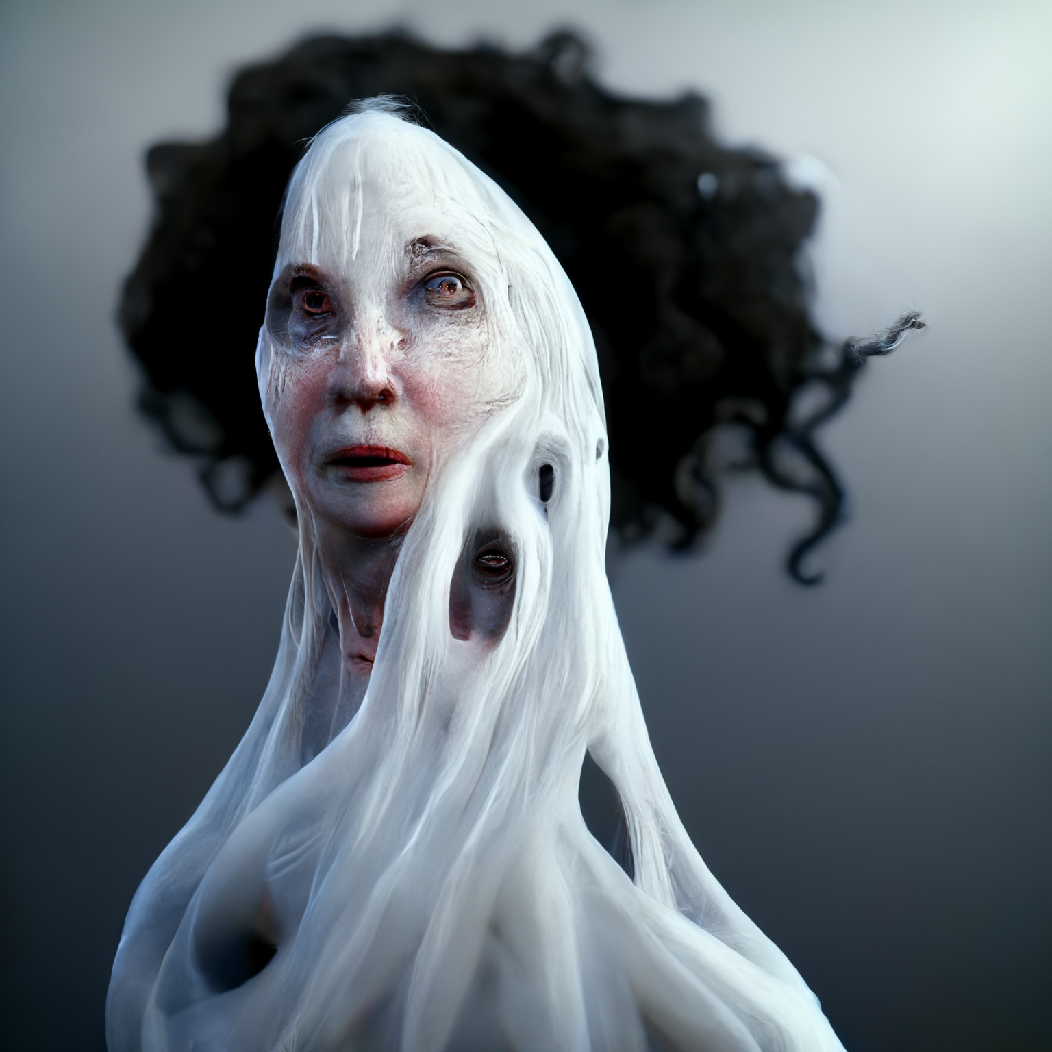 Ghostly stare would scare anyone.