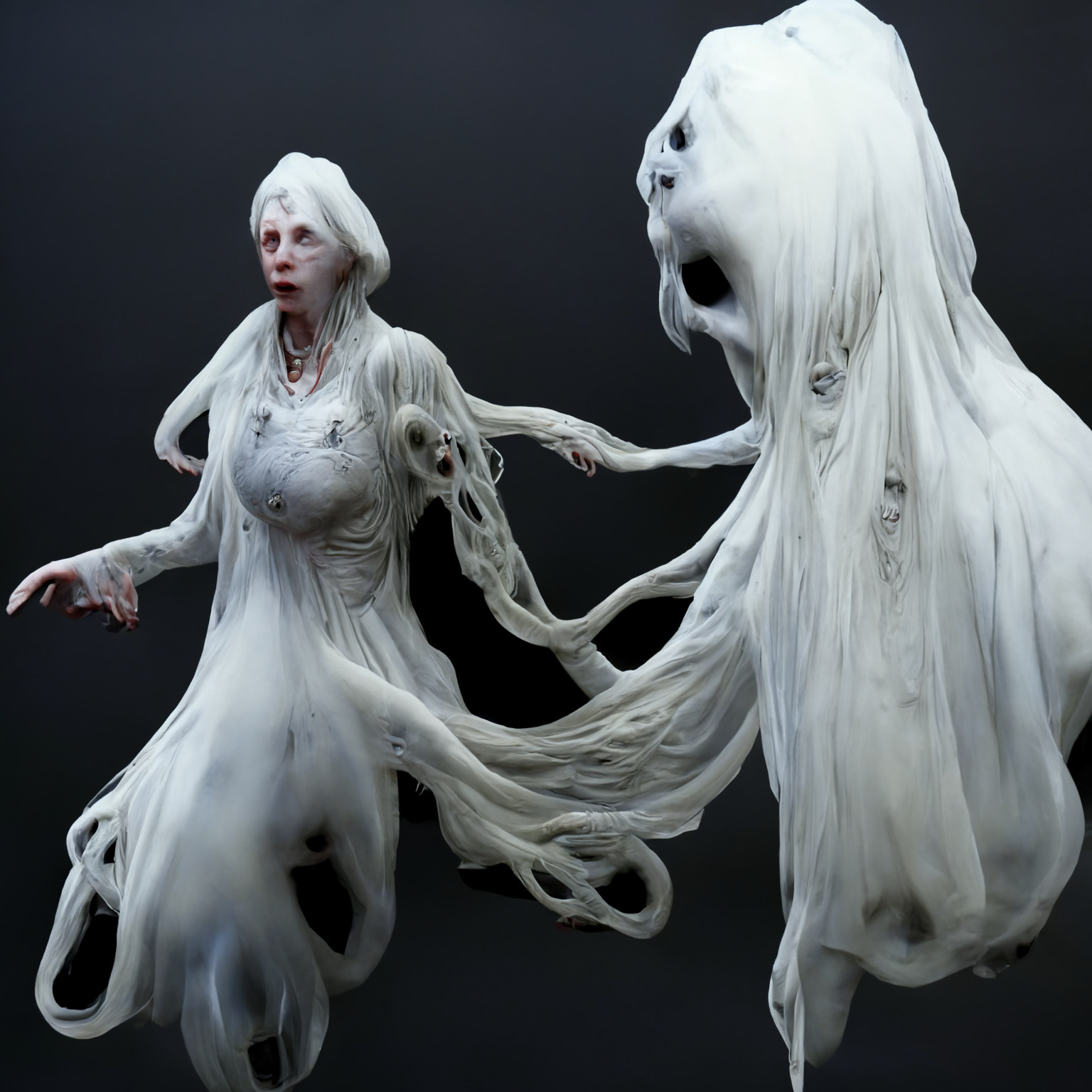 Two ghosts in twisted pain.