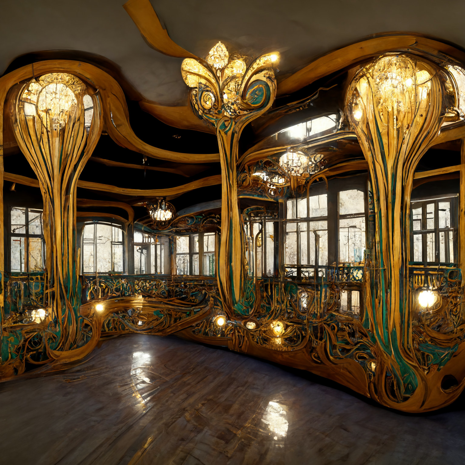 Another ballroom view from the Art Nouveau period.