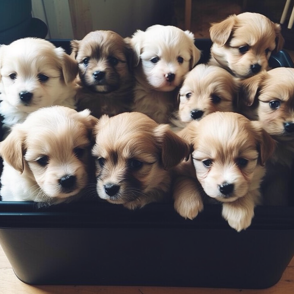 Puppy dogs are young dogs.