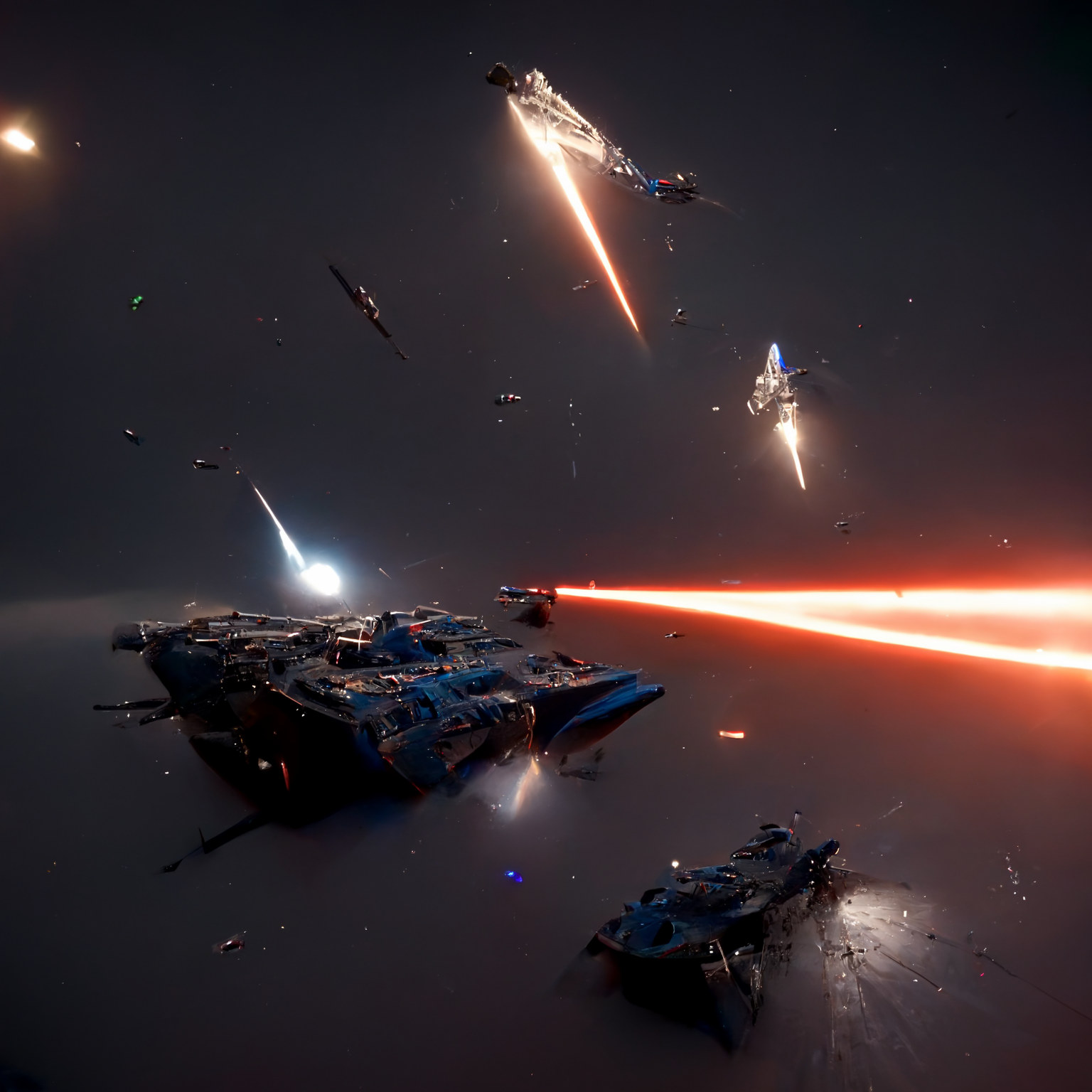 Shooting lasers in space to defeat the enemy.