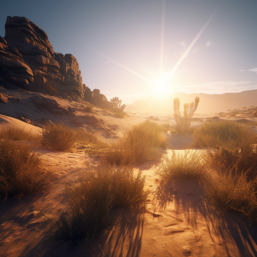 Desert sun brings with it a hazy serenity