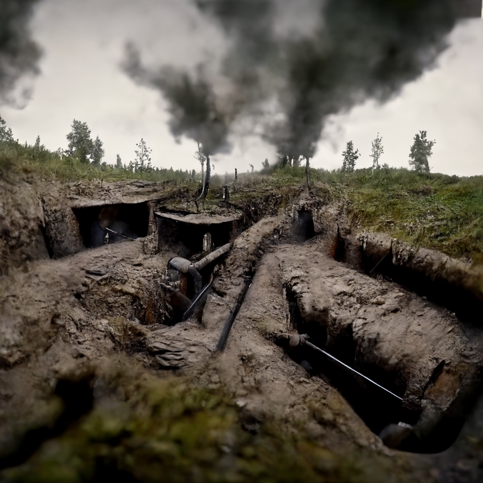 Mustard gas coming over the trenches.