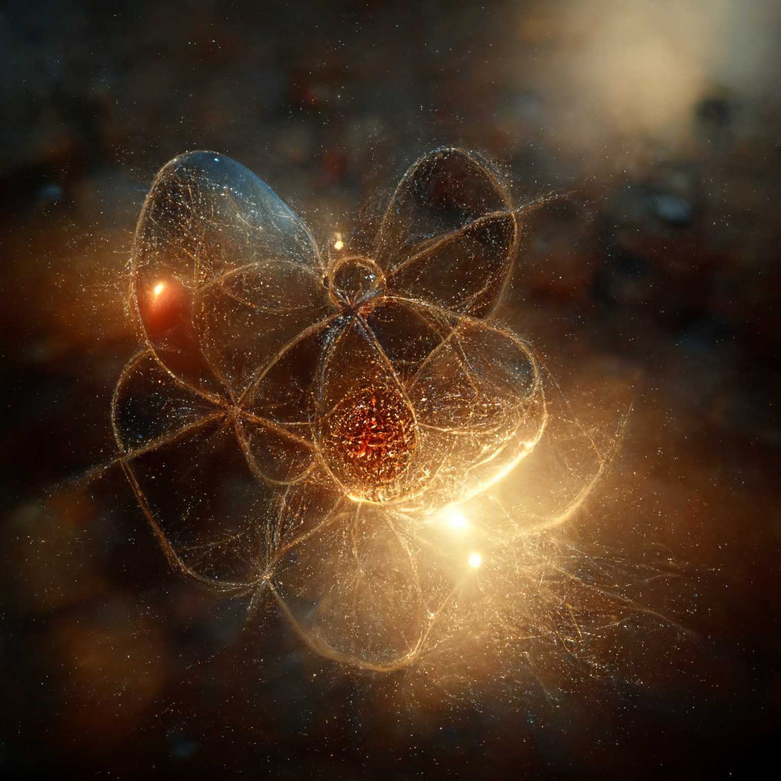 Lovely single atom with electrons.