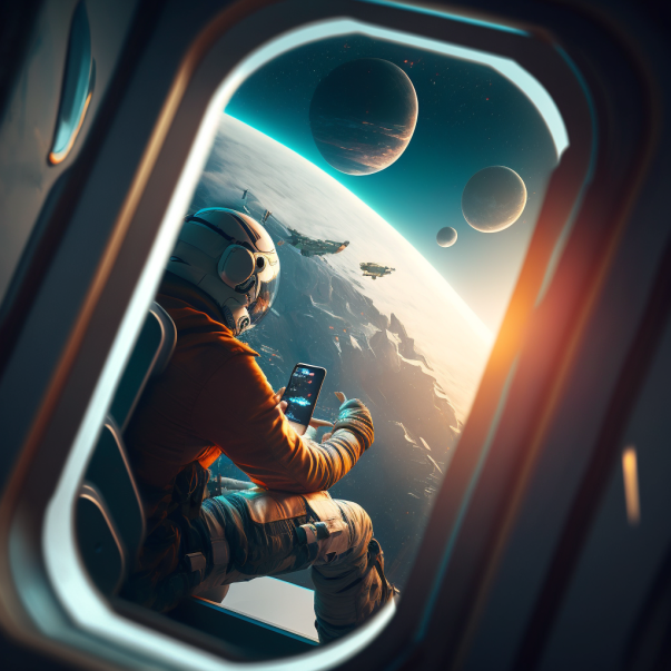 Spaceship with phone users!