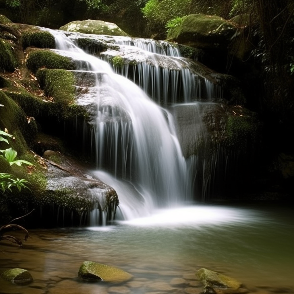 Visual beauty of a waterfall