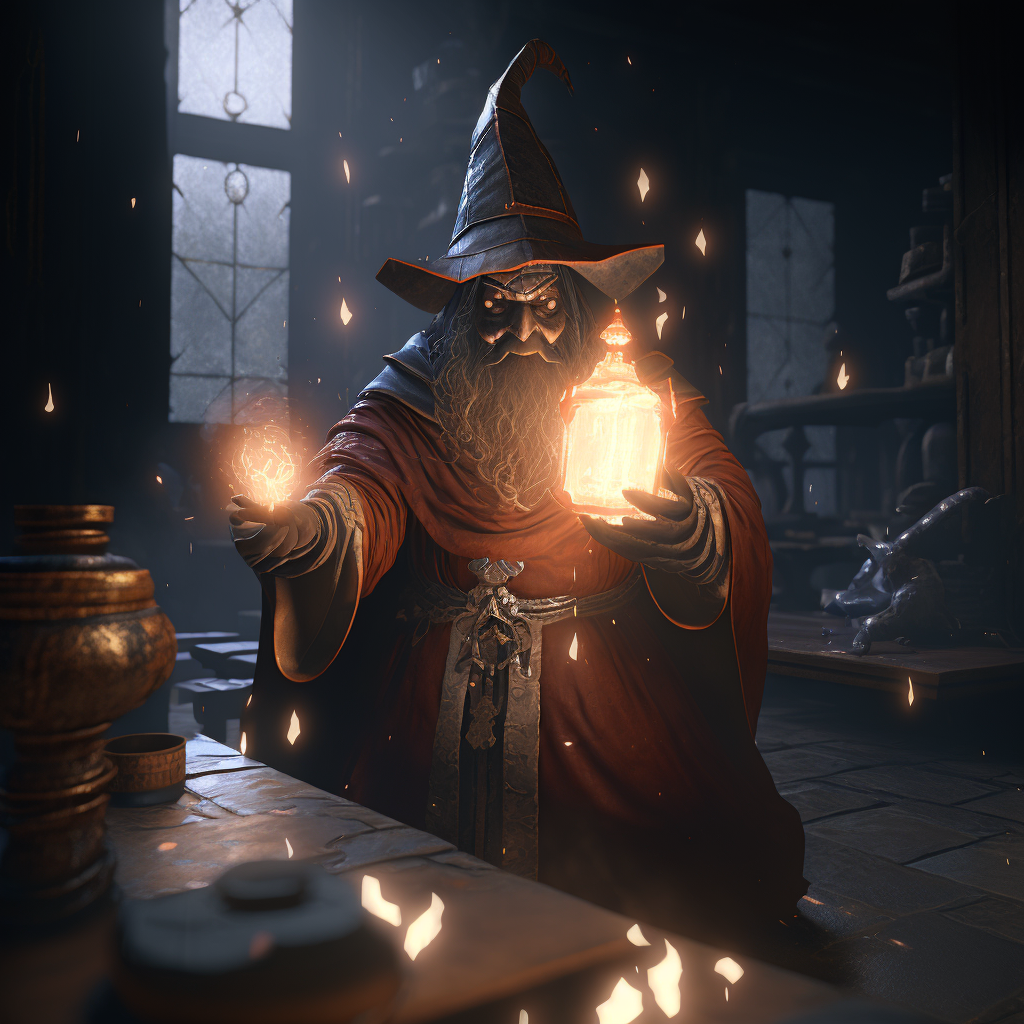 Wizard casts spells.