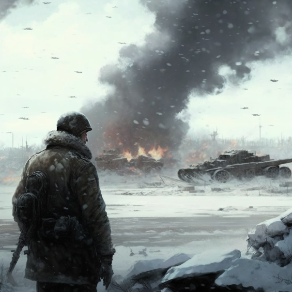 Smoking ruins of stalingrad