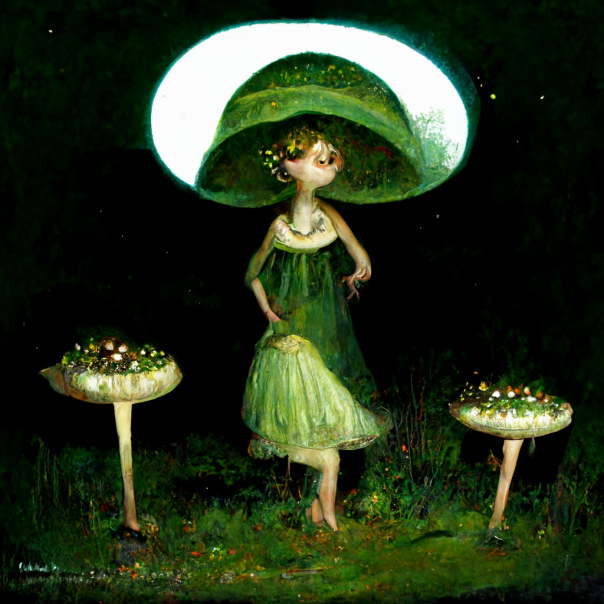 Midjourney generated artwork depicts a beautiful
 surreal atmosphere.